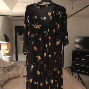 Torrid black challis floral maxi dress